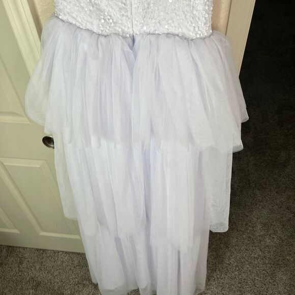 Women’s Elegant Sequins Ball Room Maxi Prom Party Mesh Dress White Size XS - Picture 12 of 17